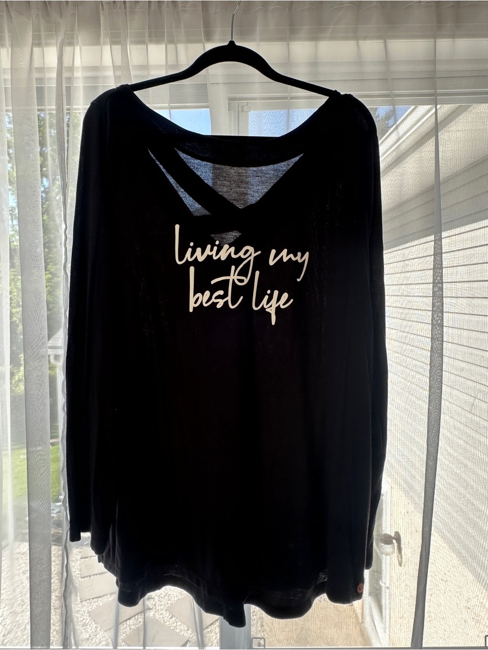 Livi “Living My Best Life” Black Women's Long Sleeve Tunic (18/20)
